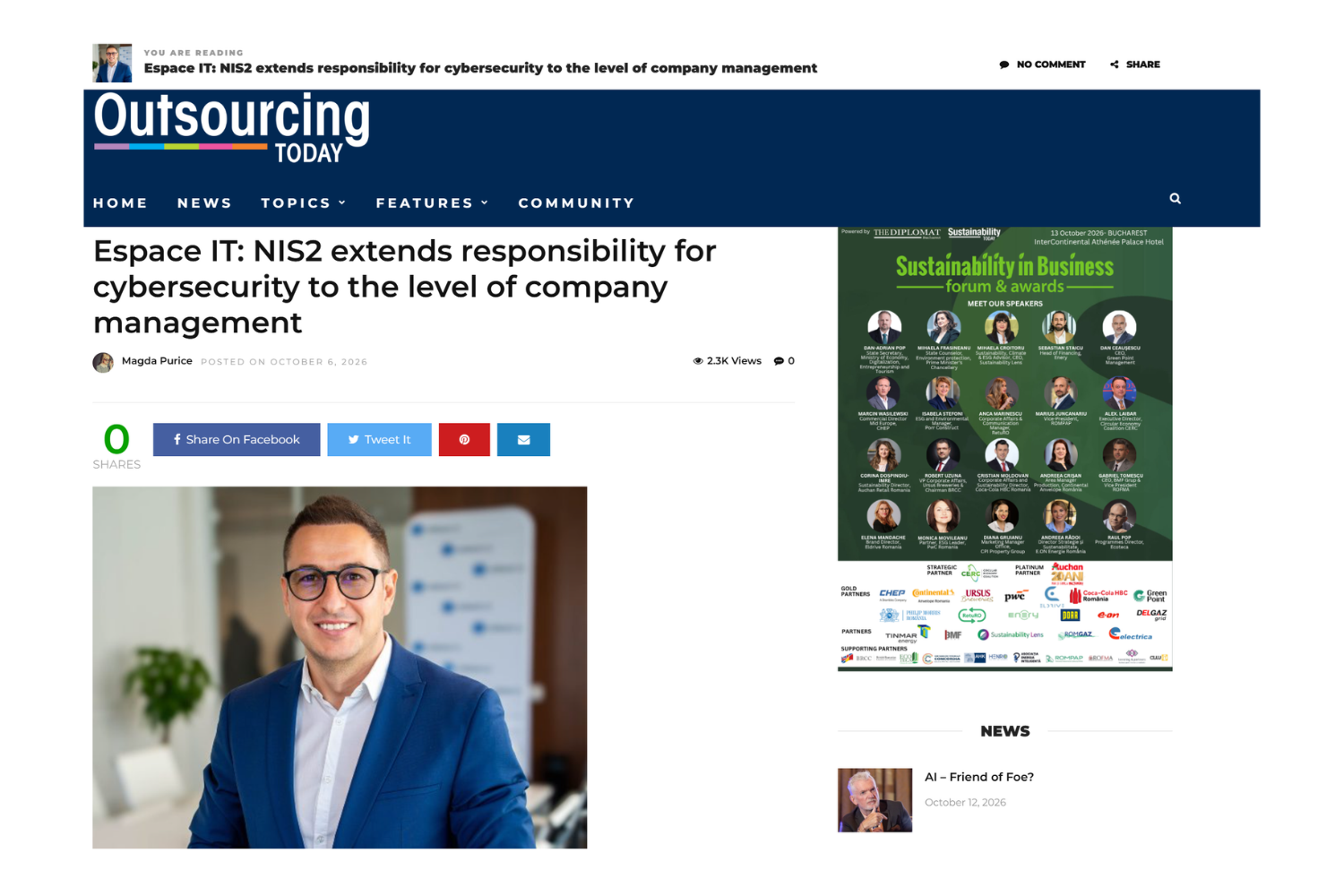 Espace IT: NIS2 extends responsibility for cybersecurity to the level of company management