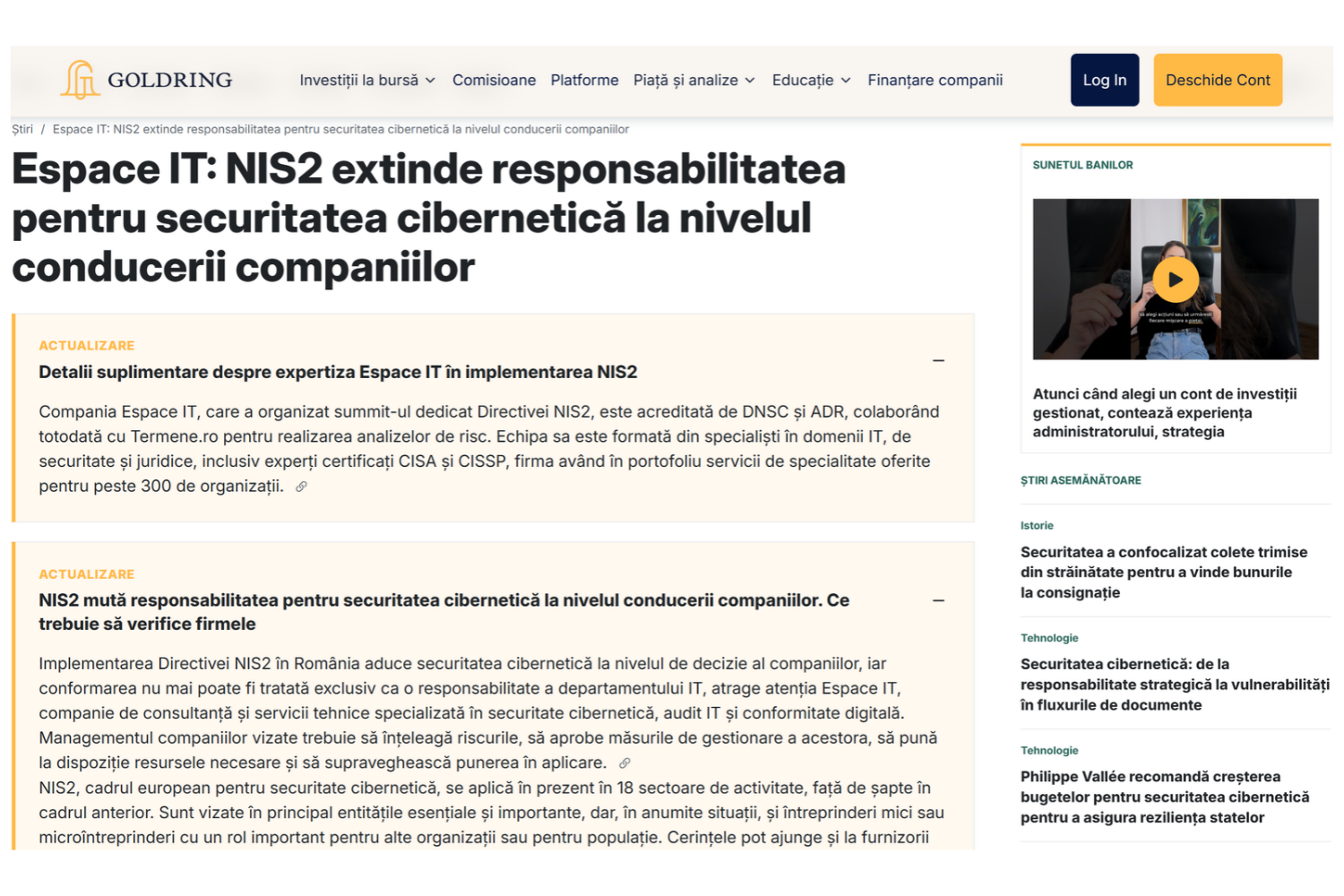 Comunicat de presă